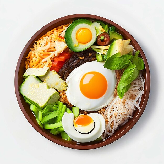 bibimbap con un uovo fritto cibo sano download gratuito