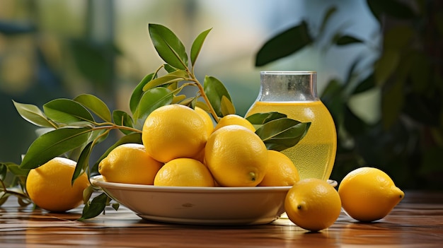 bicchiere con gustosa limonata sul tavolo