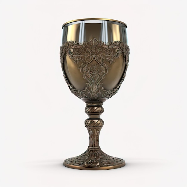 Bicchiere da birra da vino reale vintage in bronzo e oro