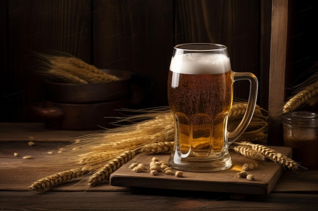 Bicchiere di birra di grano Barra artigianale Genera Ai
