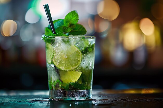 bicchiere di cocktail mojito generato dall'intelligenza artificiale