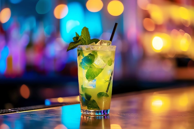 bicchiere di cocktail mojito generato dall'intelligenza artificiale