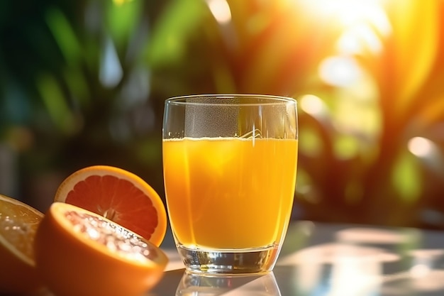 Bicchiere di succo d'arancia accanto a un bicchiere di succo d'arancia