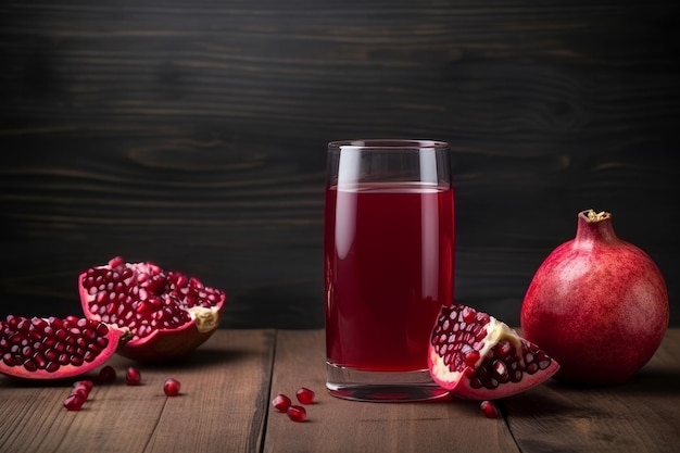 Bicchiere di succo di melograno Cocktail naturale Genera Ai