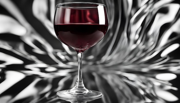 bicchiere di vino rosso su sfondo nero