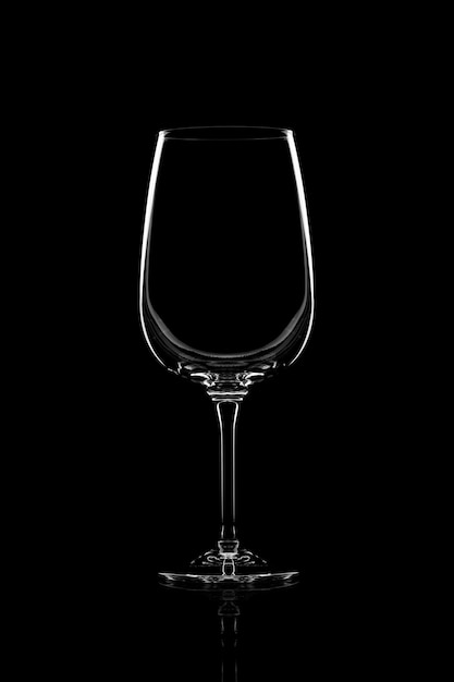 Bicchiere di vino trasparente vuoto