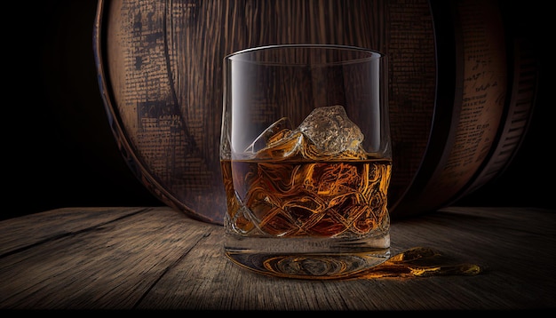 Bicchiere di whisky coperta bevanda alcolica costosa illustrazione ai generativa