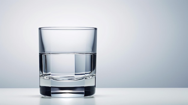 Bicchiere vuoto isolato su sfondo bianco AI generativo
