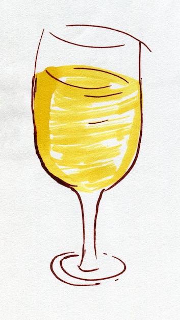 Bicchieri da vino disegnati a mano