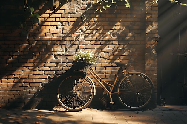 Bicicletta come silhouette porta di ferro ombra gettata sul muro intricata foto creativa di sfondo elegante