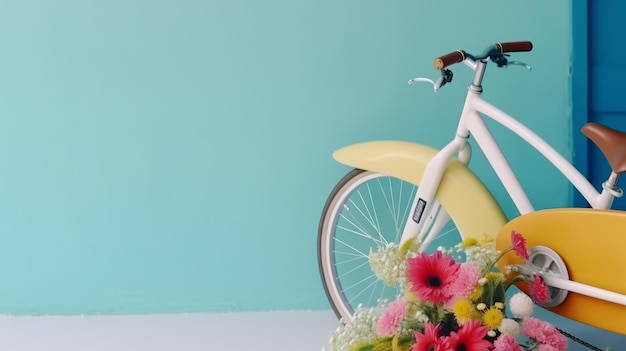 Bicicletta con fiori Illustrazione AI GenerativexA