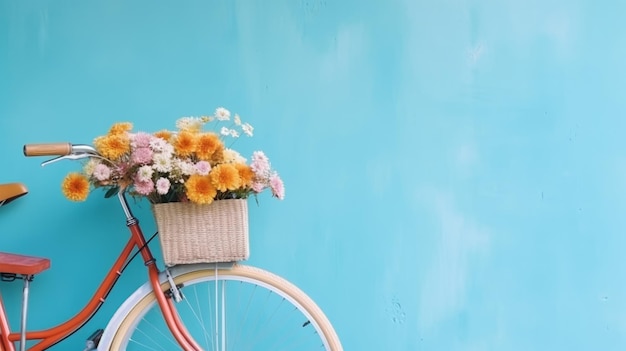 Bicicletta con fiori Illustrazione AI GenerativexA