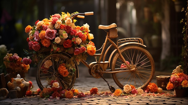 Bicicletta con fiori