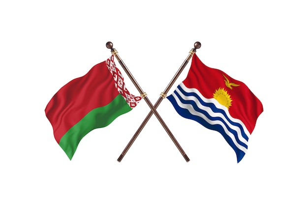 Bielorussia contro Kiribati due bandiere di paesi Background