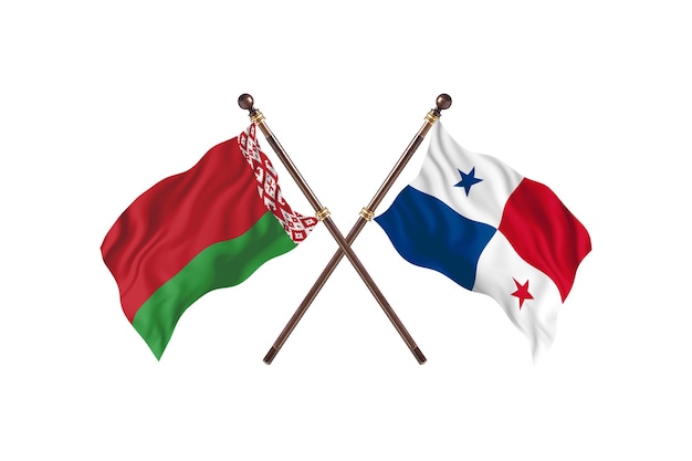 Bielorussia contro Panama due bandiere di paesi Background