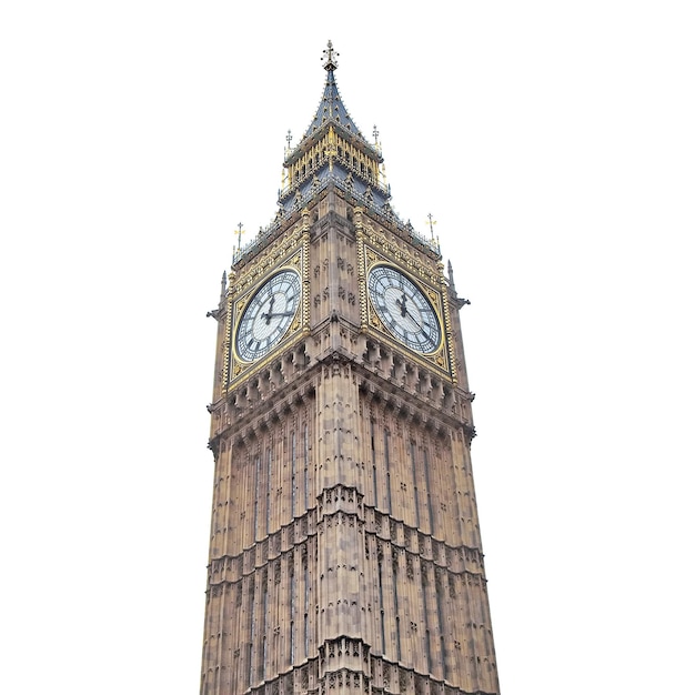 Big Ben a Londra isolato su bianco