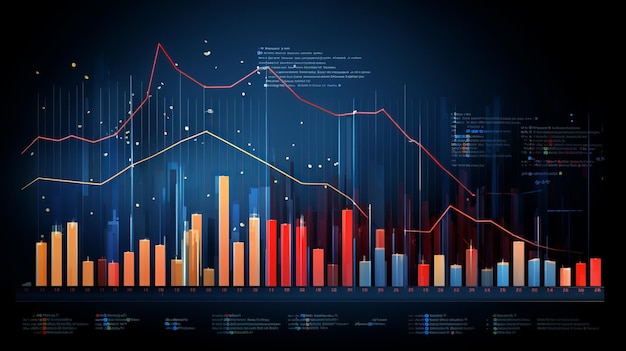 Big data analytics report Infografica con grafico del mercato azionario AI generativo