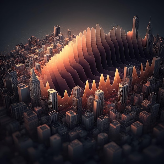 Big data city materiale di sfondo generato dall'IA