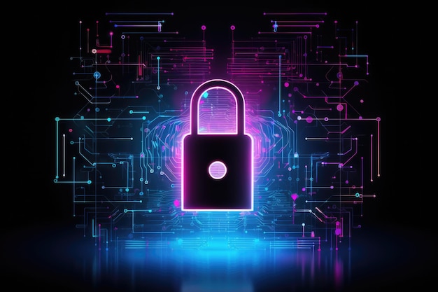 Big Data Cybersecurity Background concettuale Blocco rosa blu nero