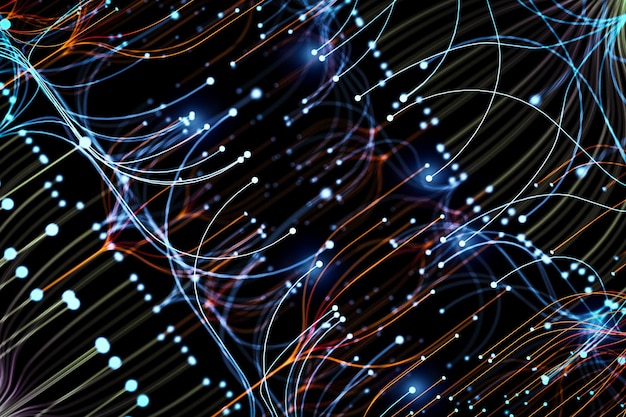 Big data visualization digital data threads plot network