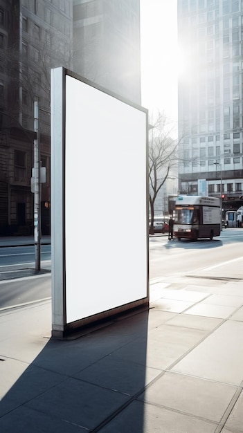 Bigboard vuoto sulla strada di una grande città Illustrazione AI GenerativexA