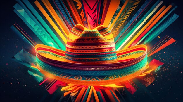 Biglietto di auguri per Cinco de Mayo con tradizioni messicane Generative Ai