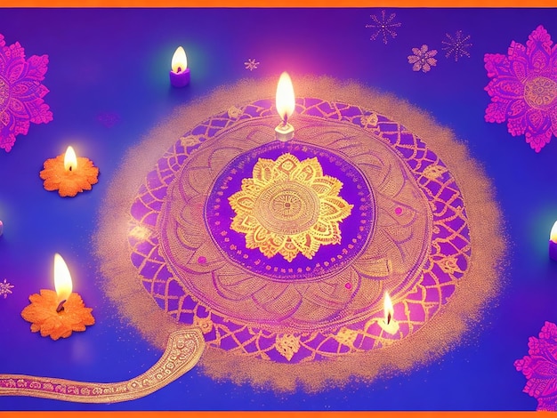 Biglietto di auguri per il festival Diwali con sfondi colorati