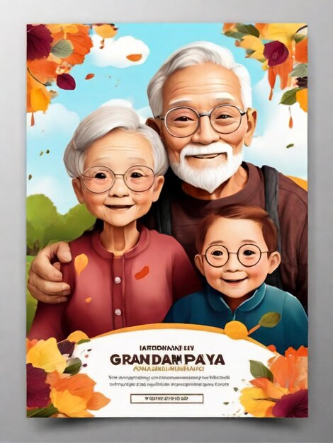 biglietto di auguri per la giornata dei nonni volantino poster banner