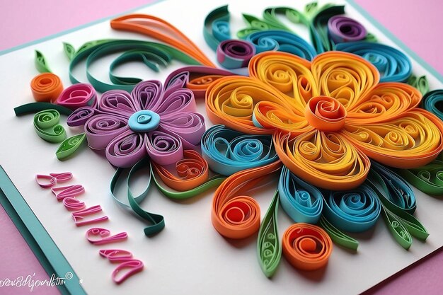 Biglietto di compleanno DIY con nastro di quilling