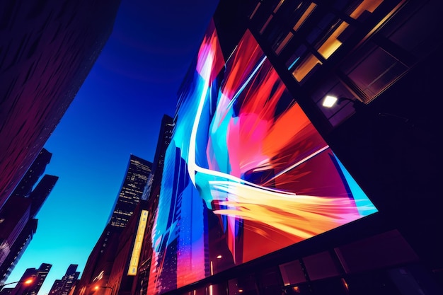 Billboard su una scena cittadina futuristica Arte concettuale con una visione futuristica della pubblicità