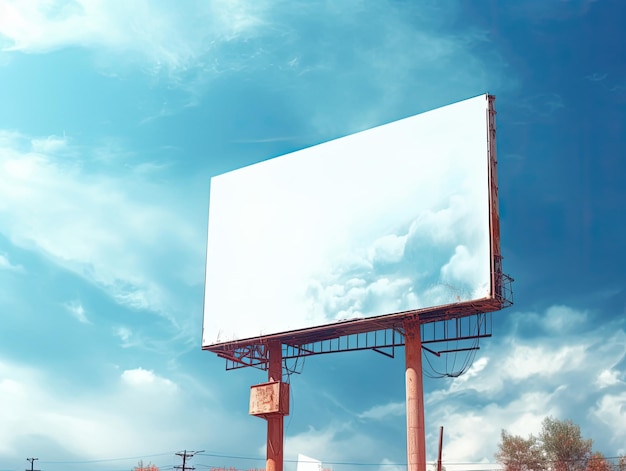 Billboard vuoto contro un cielo nuvoloso AI generativa