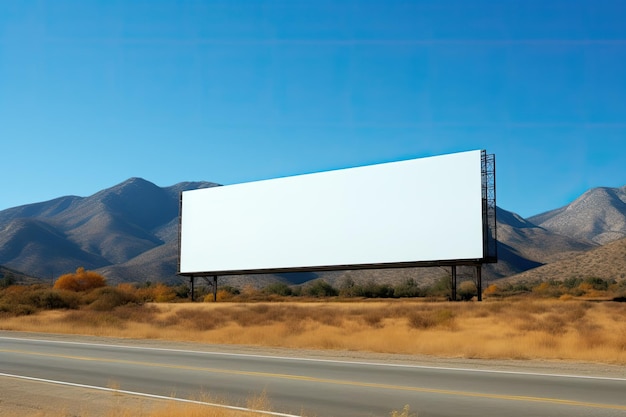 Billboard vuoto su un'autostrada nel deserto AI generativa