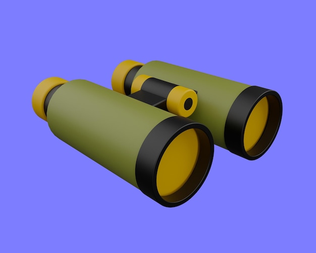 binocolo militare rendering 3d. icona dell'esercito.