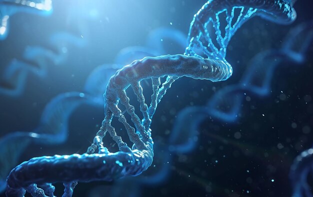 Biologia cellulare umana Stringhe di DNA Illustrazione della struttura molecolare