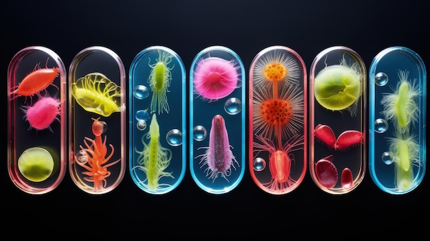 Biologia sintetica organismi ingegnerizzati materiali viventi sfondo a tinta unita