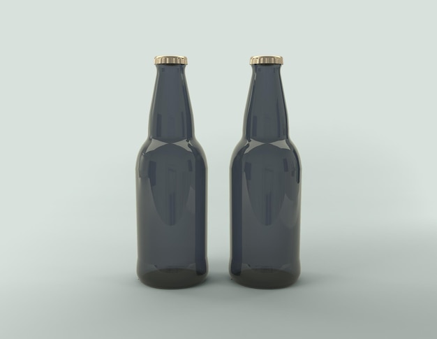 Birra bevande alcoliche bottiglia 3D rendering illustrazione