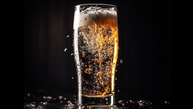 Birra dorata molto fredda generata dall'IA