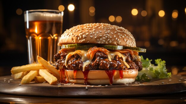 Birra hamburger e formaggio rigenerativo ai