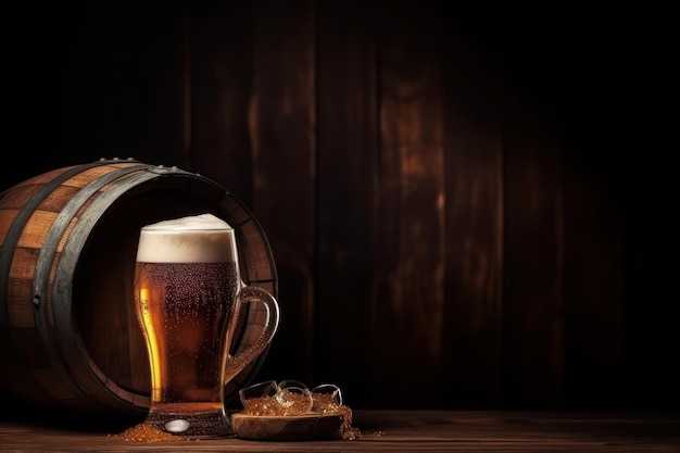 Birra in bicchiere generata con l'AI