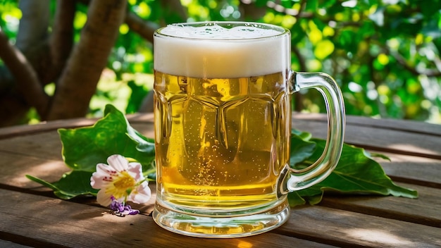 Birra leggera fresca in tazza