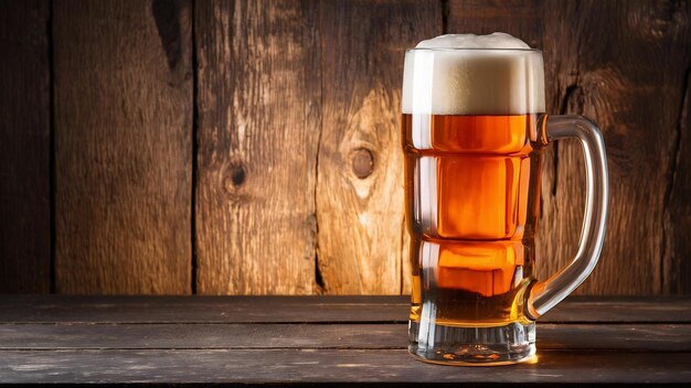 Birra leggera in un bicchiere di birra su uno sfondo vecchio