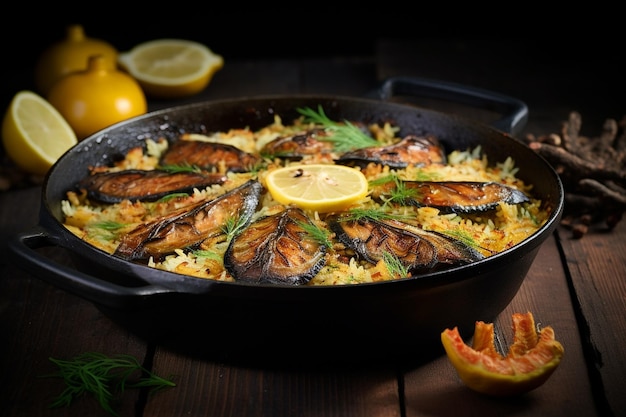 Biryani con sardine croccanti