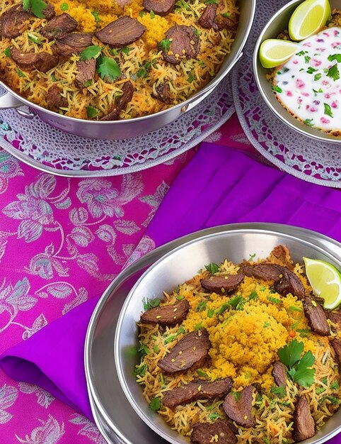 Biryani pakistani o indiani Foto generata da Ai