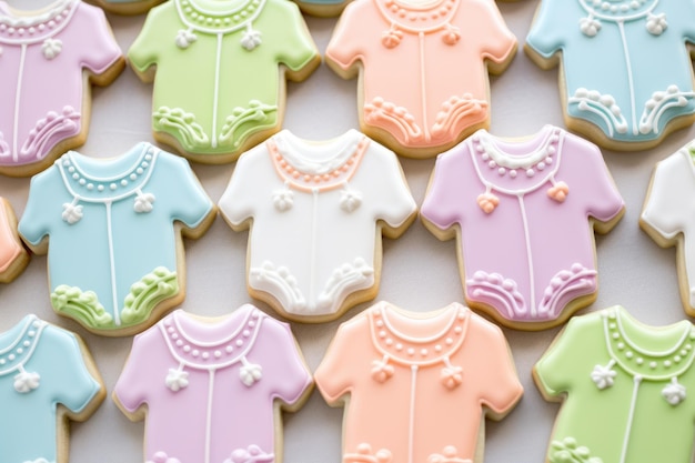 Biscotti a tema bambino decorati con glassa colorata