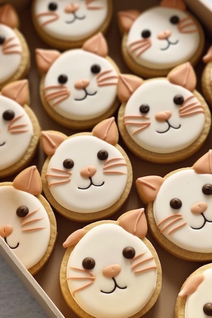 Biscotti a tema gatto carino AI generativa