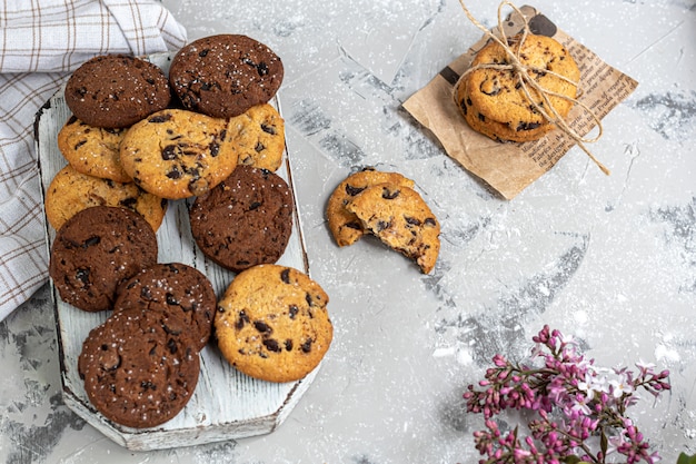 Biscotti Al Cioccolato. Cottura fatta in casa. Forma rotonda