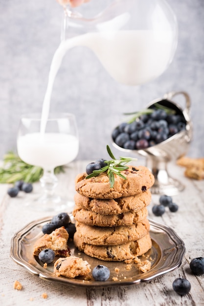 Biscotti al cioccolato e mirtilli