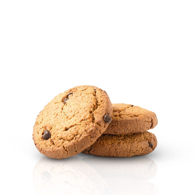 Biscotti al cioccolato isolati.