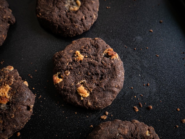 Biscotti al cioccolato sana immagine ravvicinata per il concetto di cibo