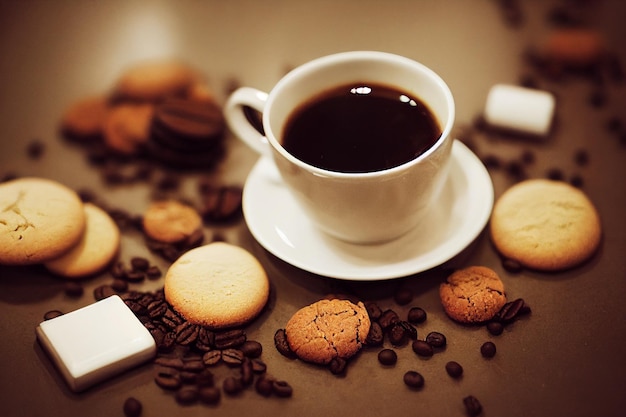 biscotti alla tazza di caffè e fagioli